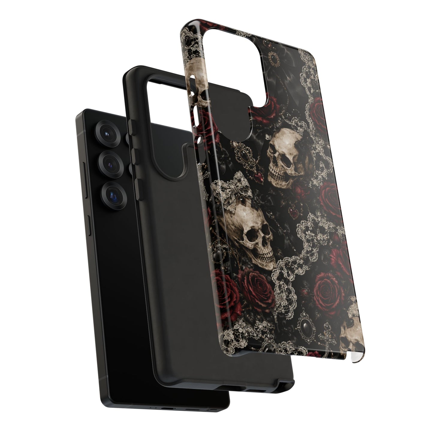 Skull and Red Roses phone case | Tough Cases