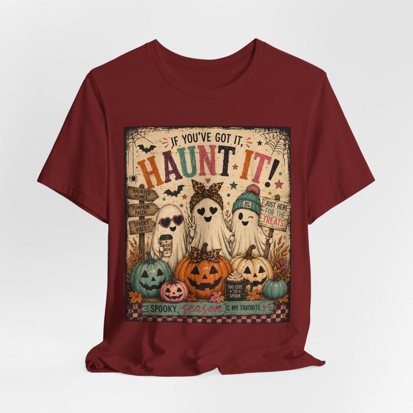 Sunflower Porch Co Haunt It! Ghosts and Pumpkins Tee | Halloween spooky vintage graphic