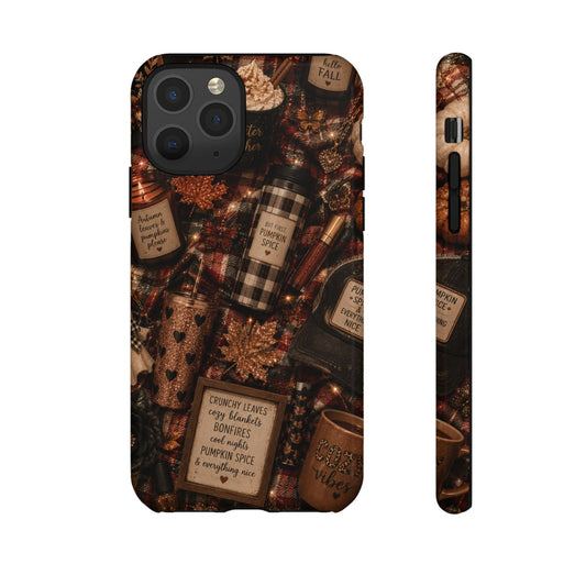 Sunflower Porch Co Cozy Pumpkin Spice Pattern Phone Case | Tough Cases