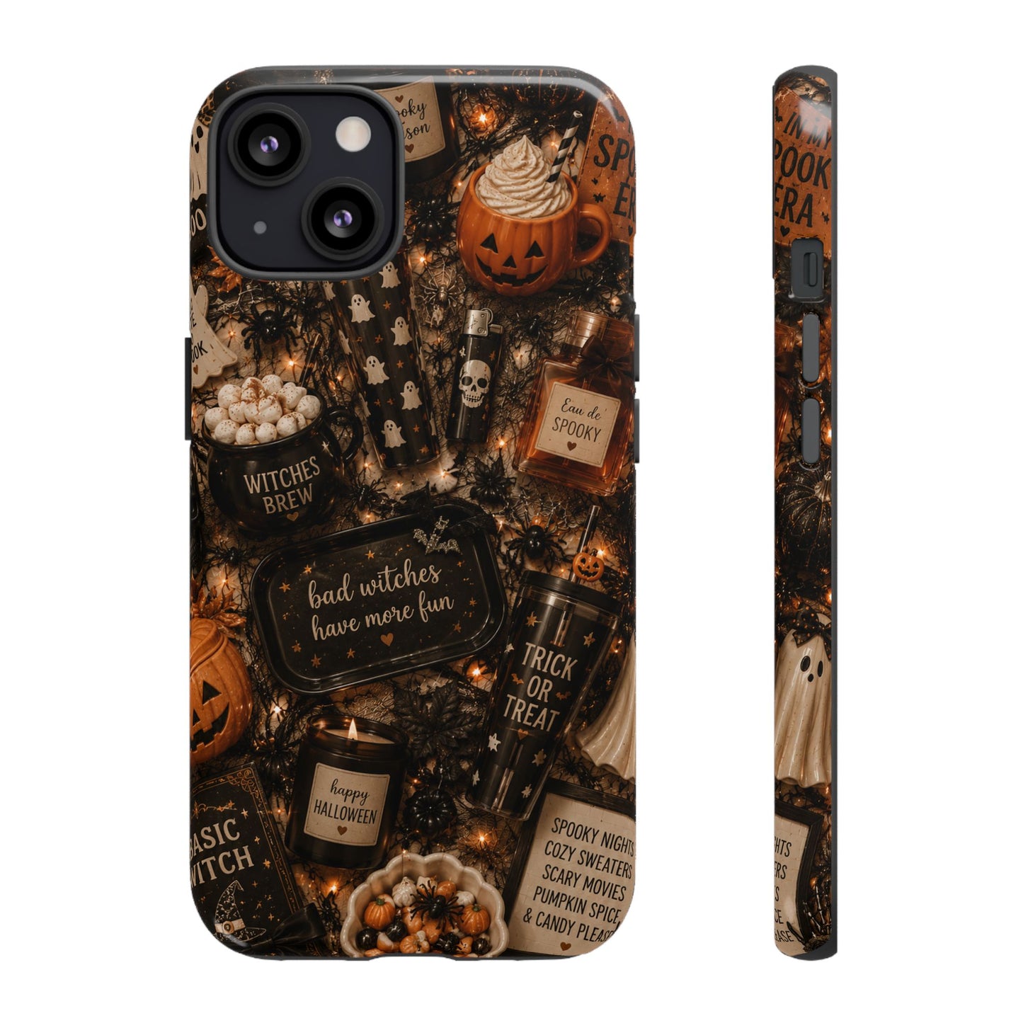 Sunflower Porch Co Halloween Collage phone case | spooky pumpkin witchy design