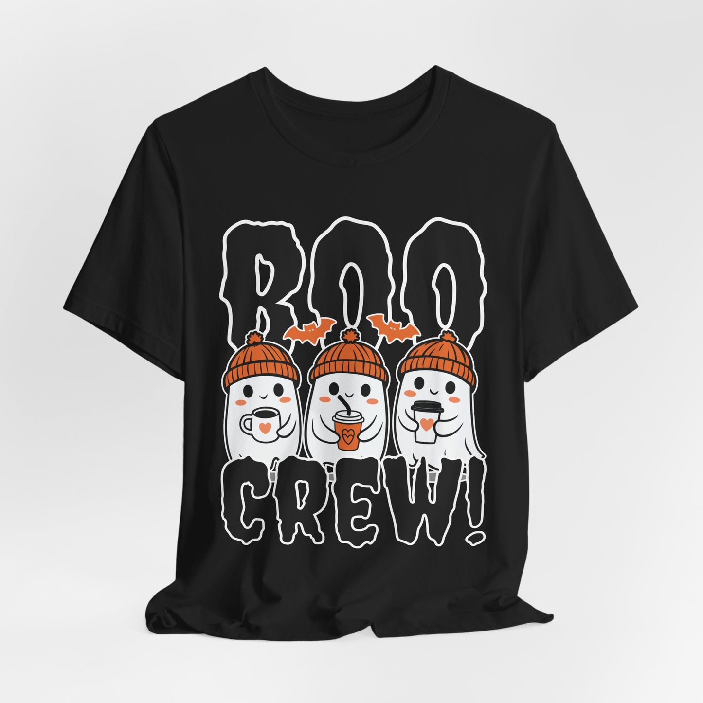 Boo Crew Ghosts Tee | Halloween ghosts wearing beanies, spooky lettering