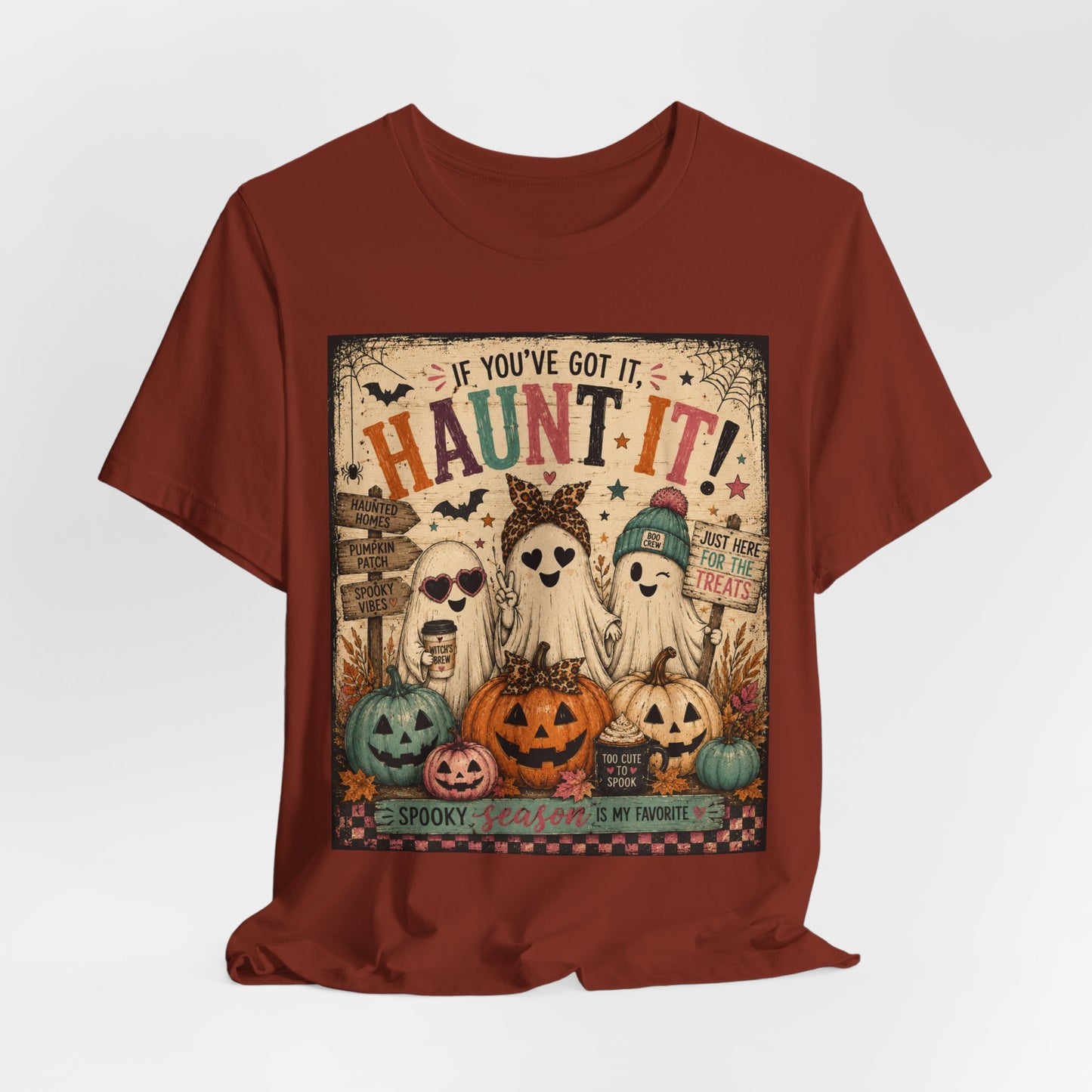 Sunflower Porch Co Haunt It! Ghosts and Pumpkins Tee | Halloween spooky vintage graphic
