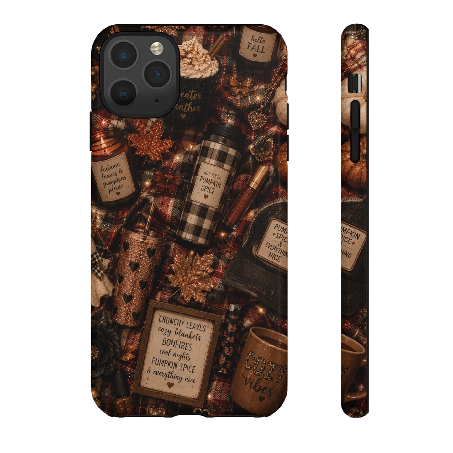 Sunflower Porch Co Cozy Pumpkin Spice Pattern Phone Case | Tough Cases