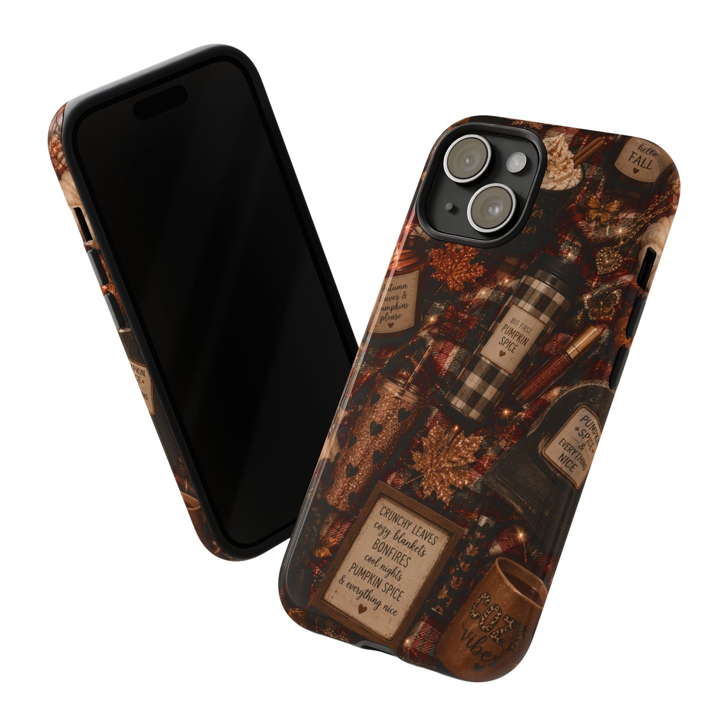 Sunflower Porch Co Cozy Pumpkin Spice Pattern Phone Case | Tough Cases