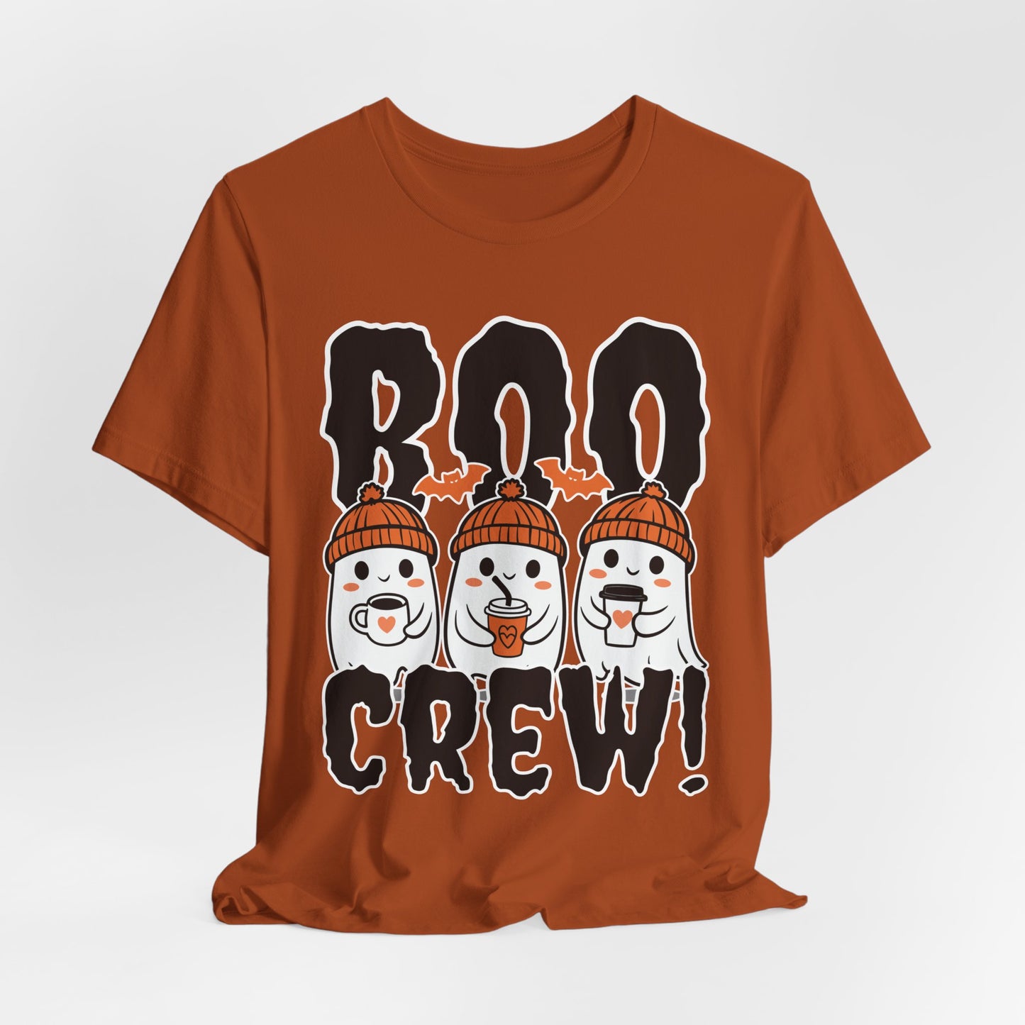 Boo Crew Ghosts Tee | Halloween ghosts wearing beanies, spooky lettering