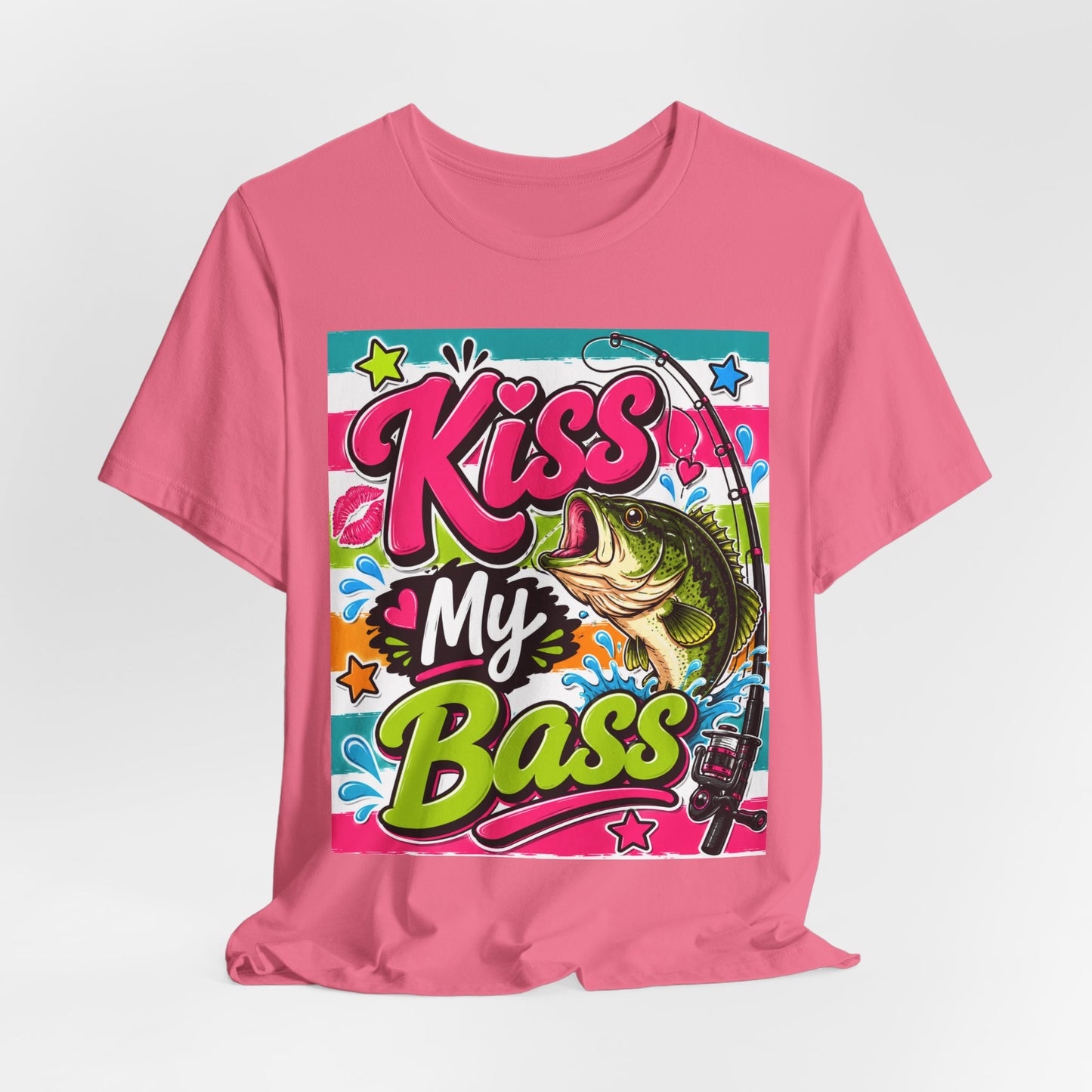 Sunflower Porch Co. Kiss My Bass T-Shirt – Funny Fishing Tee with Bass Graphic