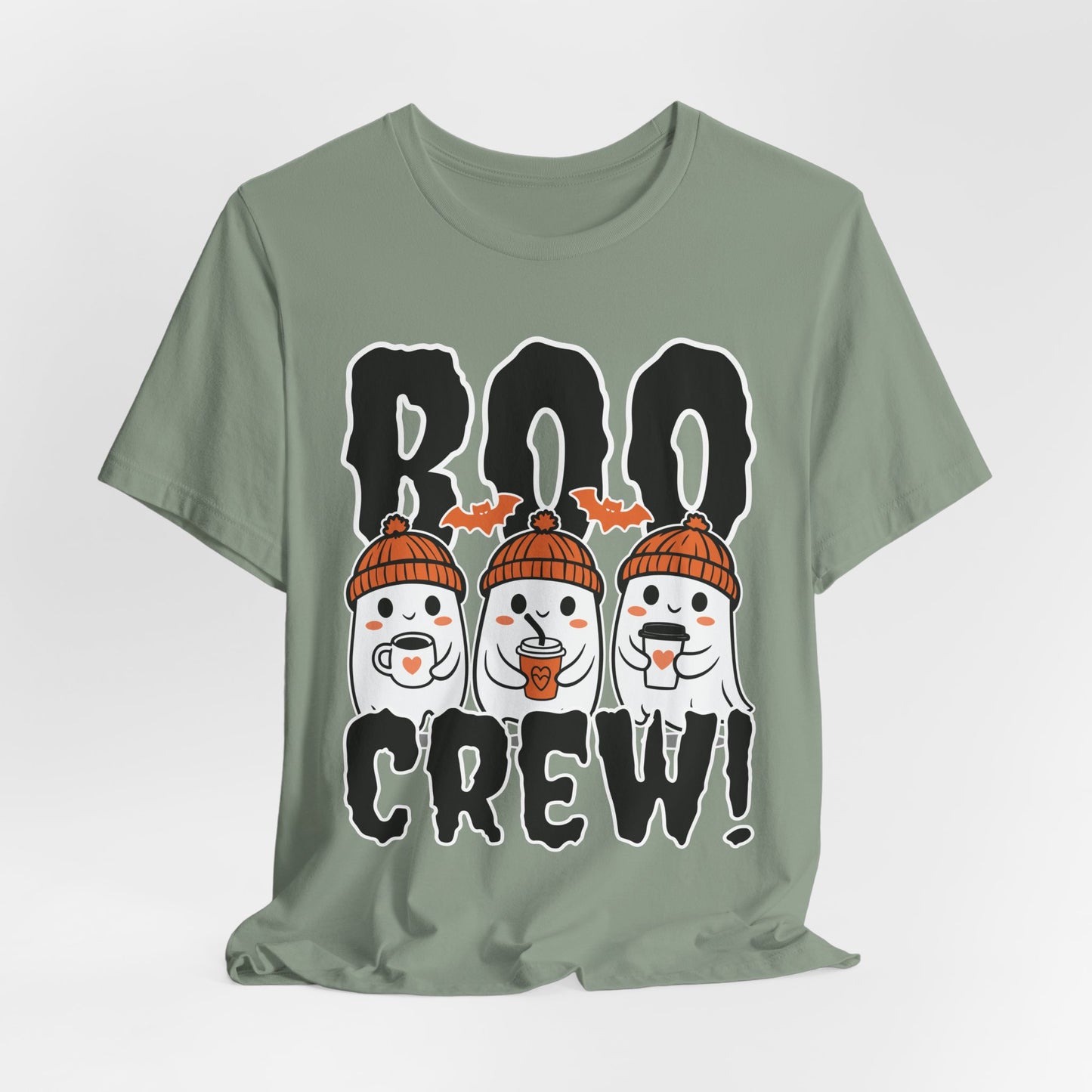 Boo Crew Ghosts Tee | Halloween ghosts wearing beanies, spooky lettering
