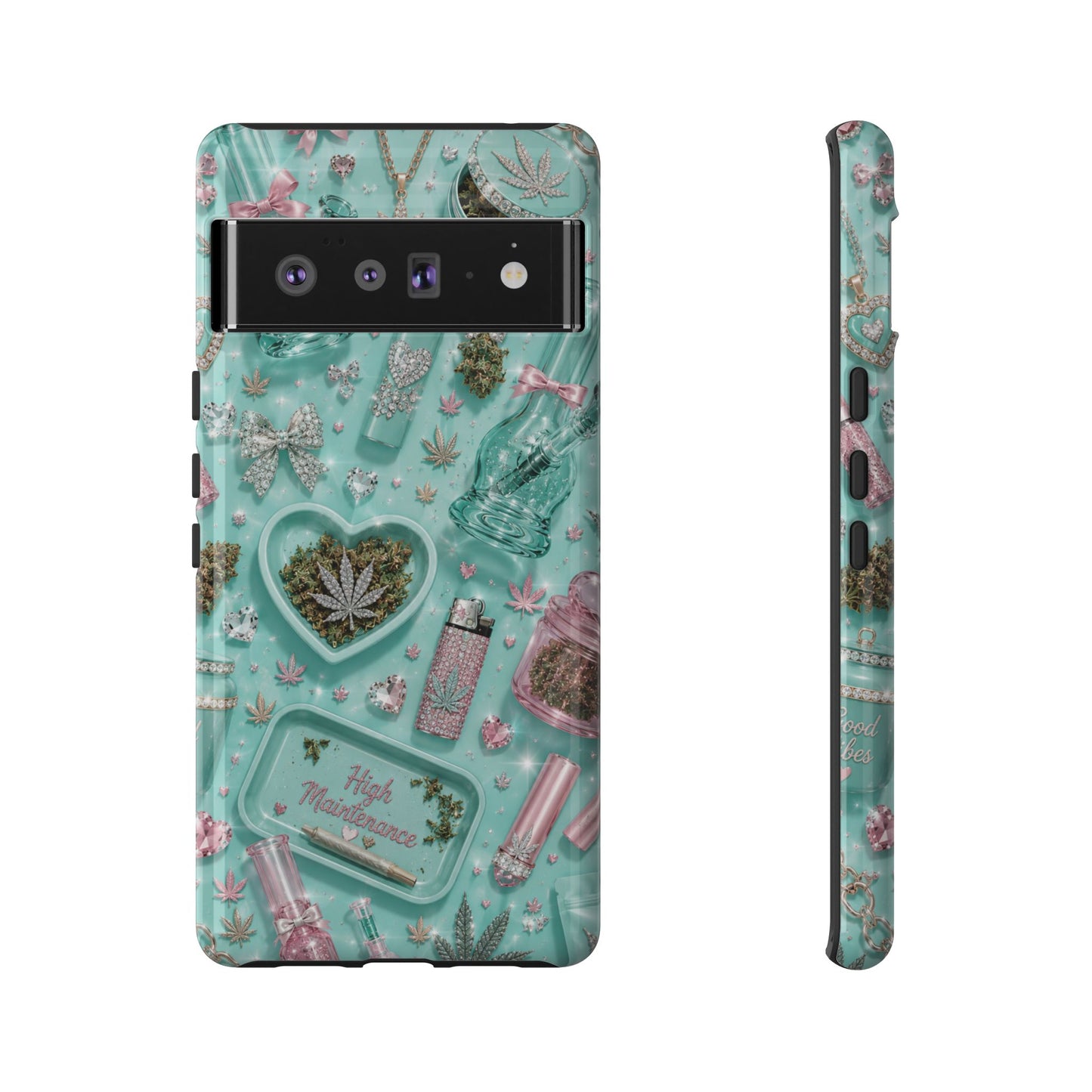 Sunflower Porch Co Mint Cannabis Pattern Phone Case | Tough Case