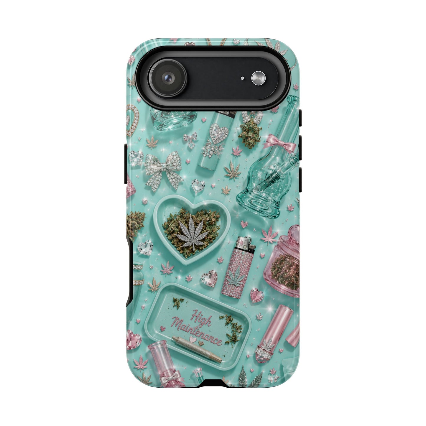 Sunflower Porch Co Mint Cannabis Pattern Phone Case | Tough Case
