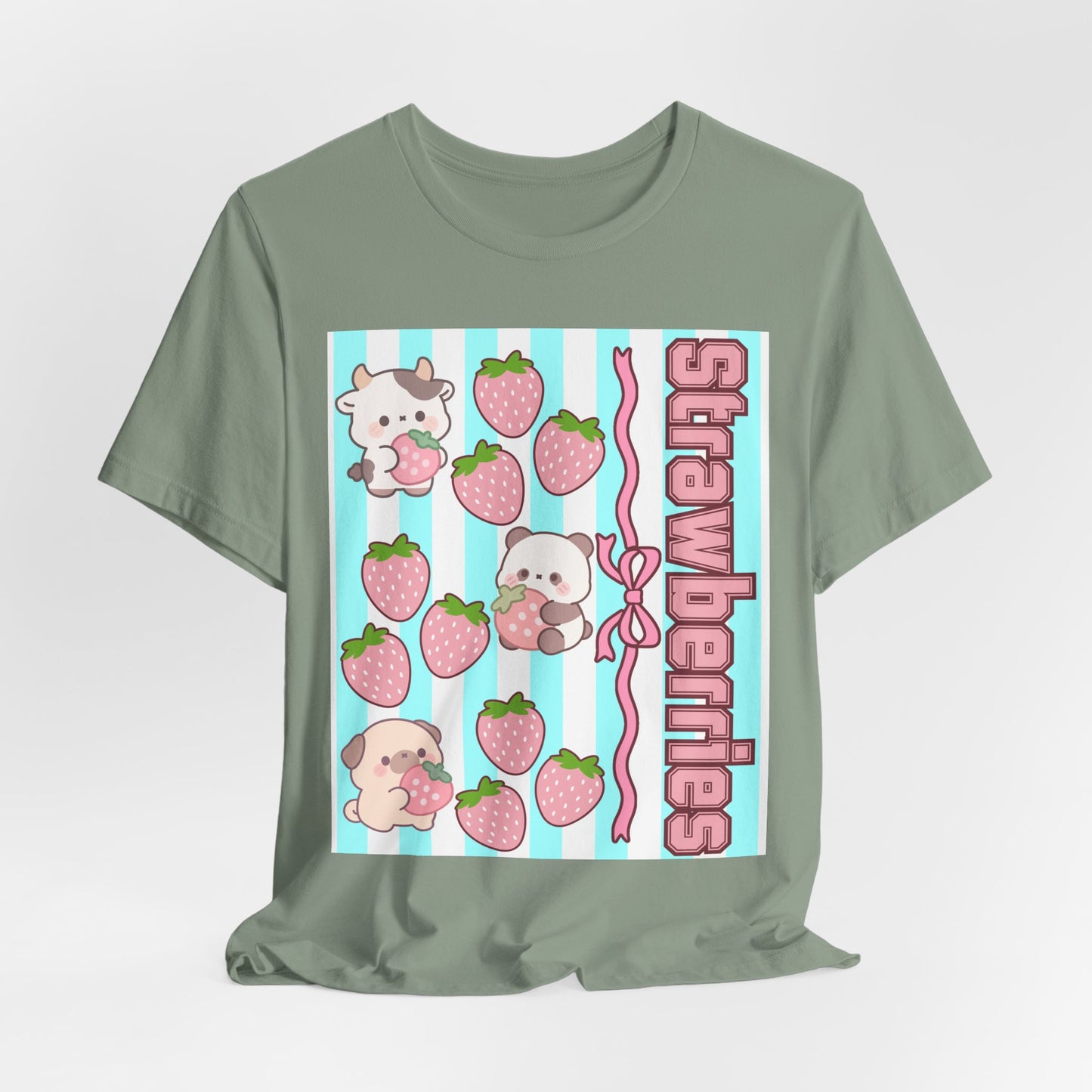 SunflowerPorchCo Kawaii Strawberry Puppies tee | Cute Strawberries and Puppies graphic tee