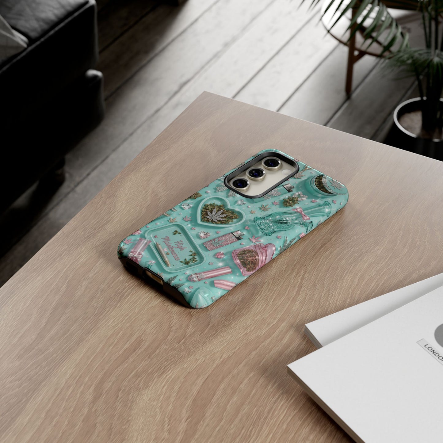 Sunflower Porch Co Mint Cannabis Pattern Phone Case | Tough Case