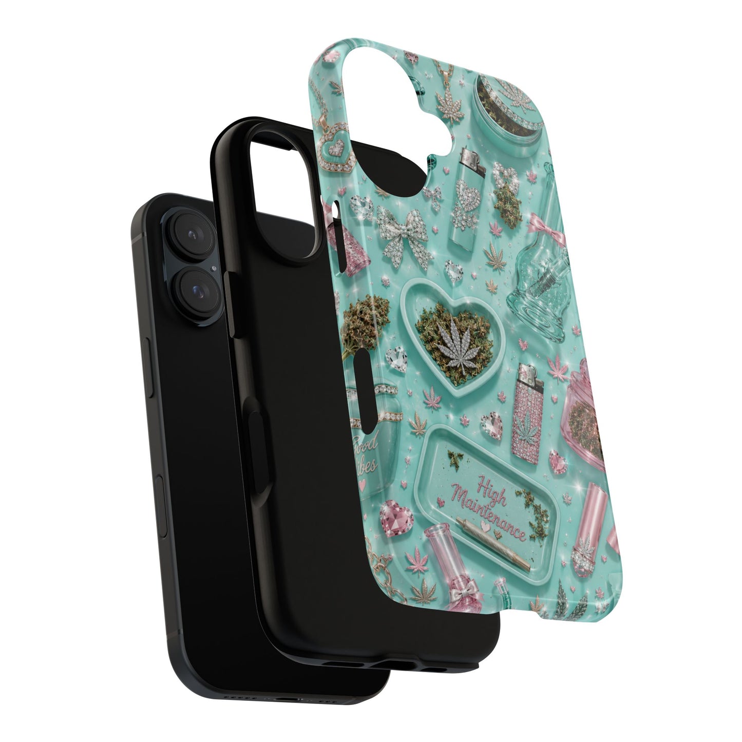 Sunflower Porch Co Mint Cannabis Pattern Phone Case | Tough Case