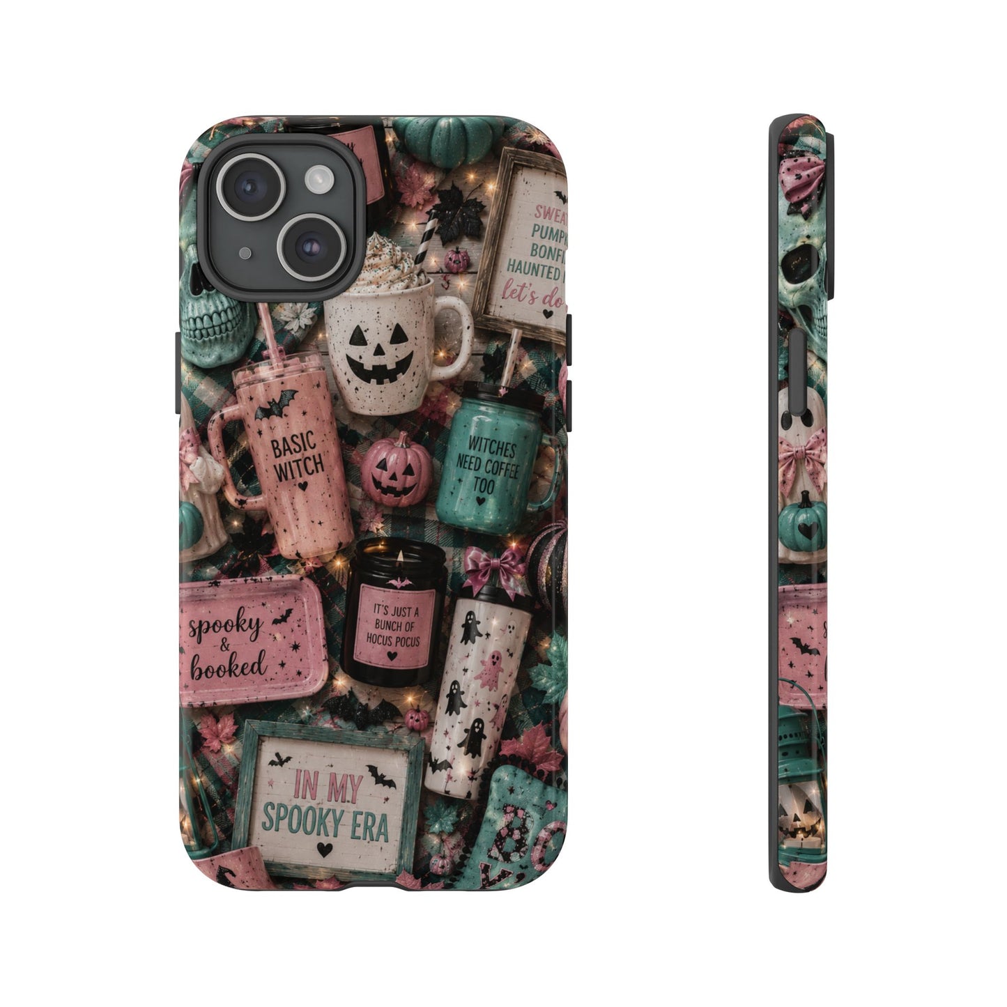 Sunflower Porch Co Spooky Mugs & Pumpkins Tough Cases | Halloween Collage Phone Case