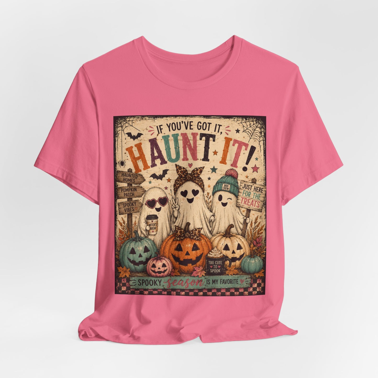 Sunflower Porch Co Haunt It! Ghosts and Pumpkins Tee | Halloween spooky vintage graphic