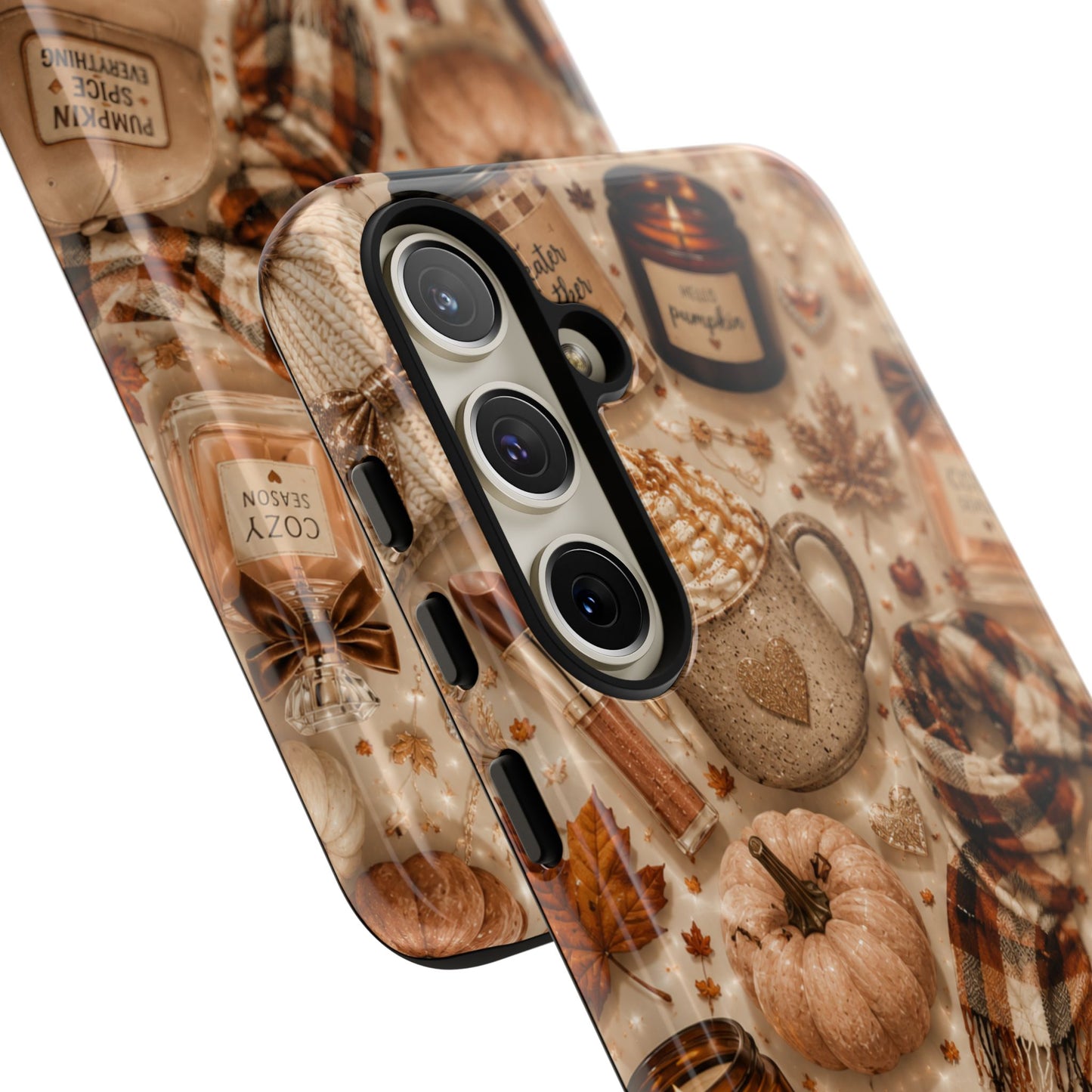 Sunflower Porch Co Cozy Autumn Mug and Pumpkin Pattern Phone Case | Fall Aesthetic