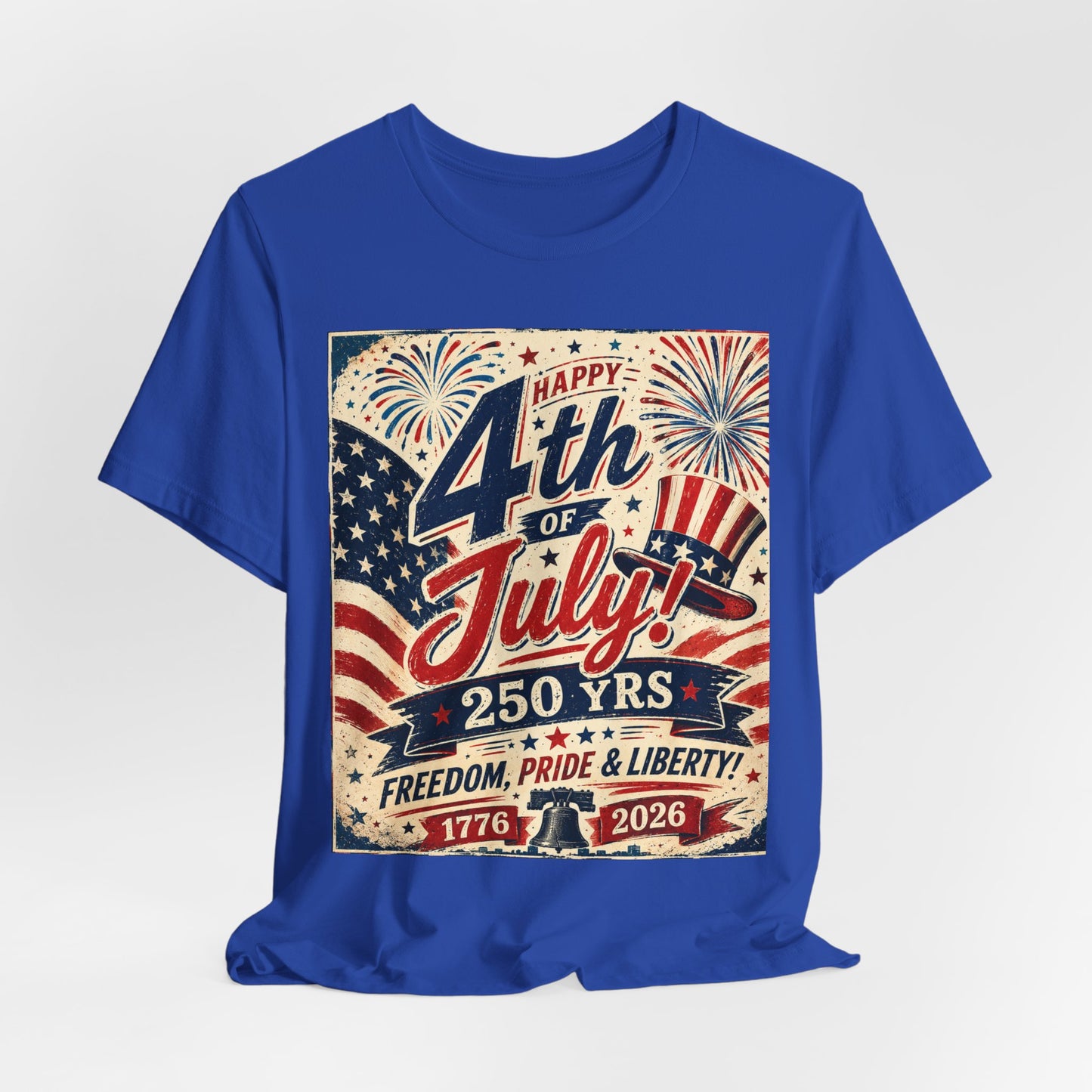 Sunflower Porch Co 4th of July Tee - 250 Years Freedom, Pride & Liberty (1776–2026)