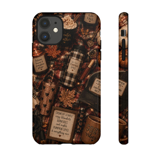 Sunflower Porch Co Cozy Pumpkin Spice Pattern Phone Case | Tough Cases
