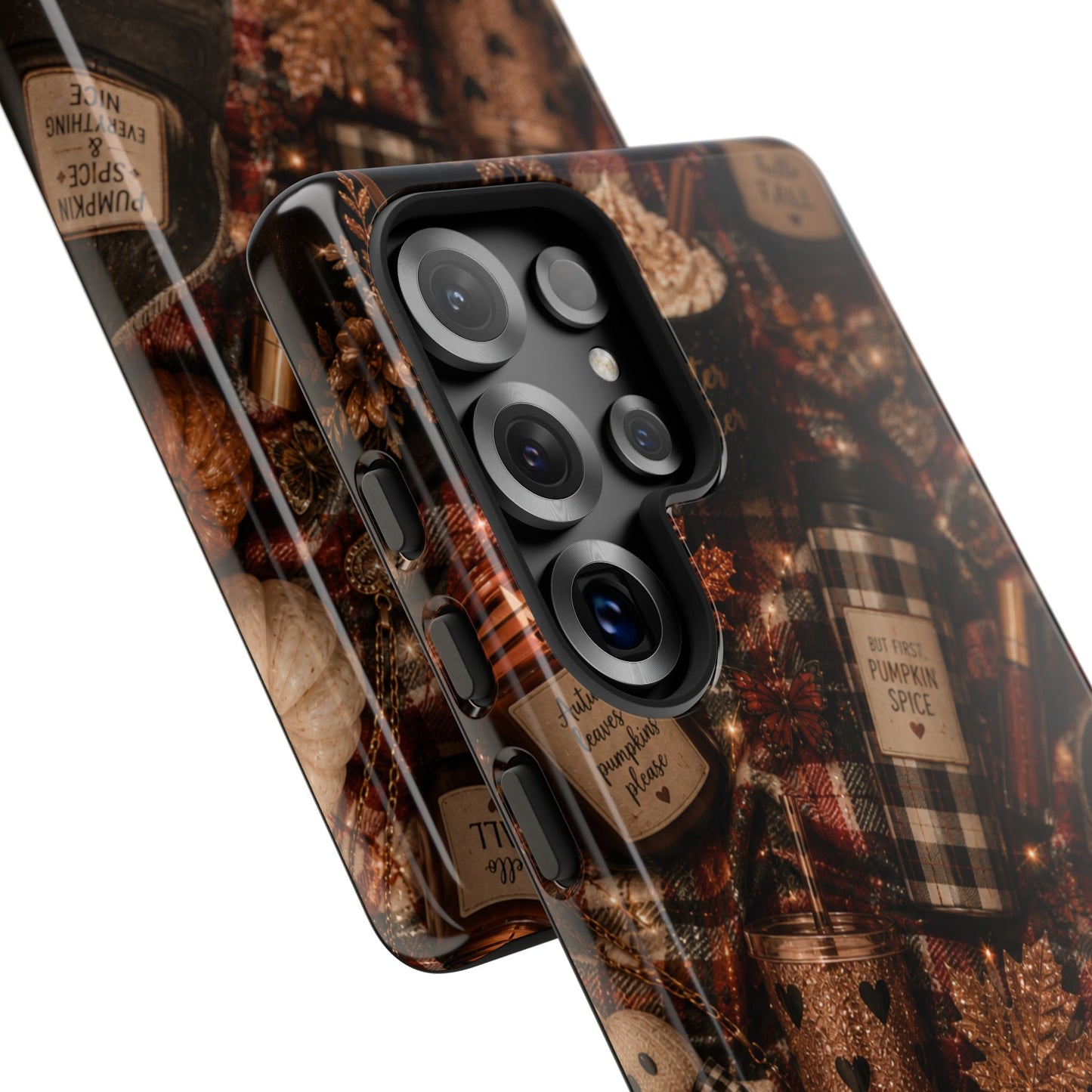 Sunflower Porch Co Cozy Pumpkin Spice Pattern Phone Case | Tough Cases