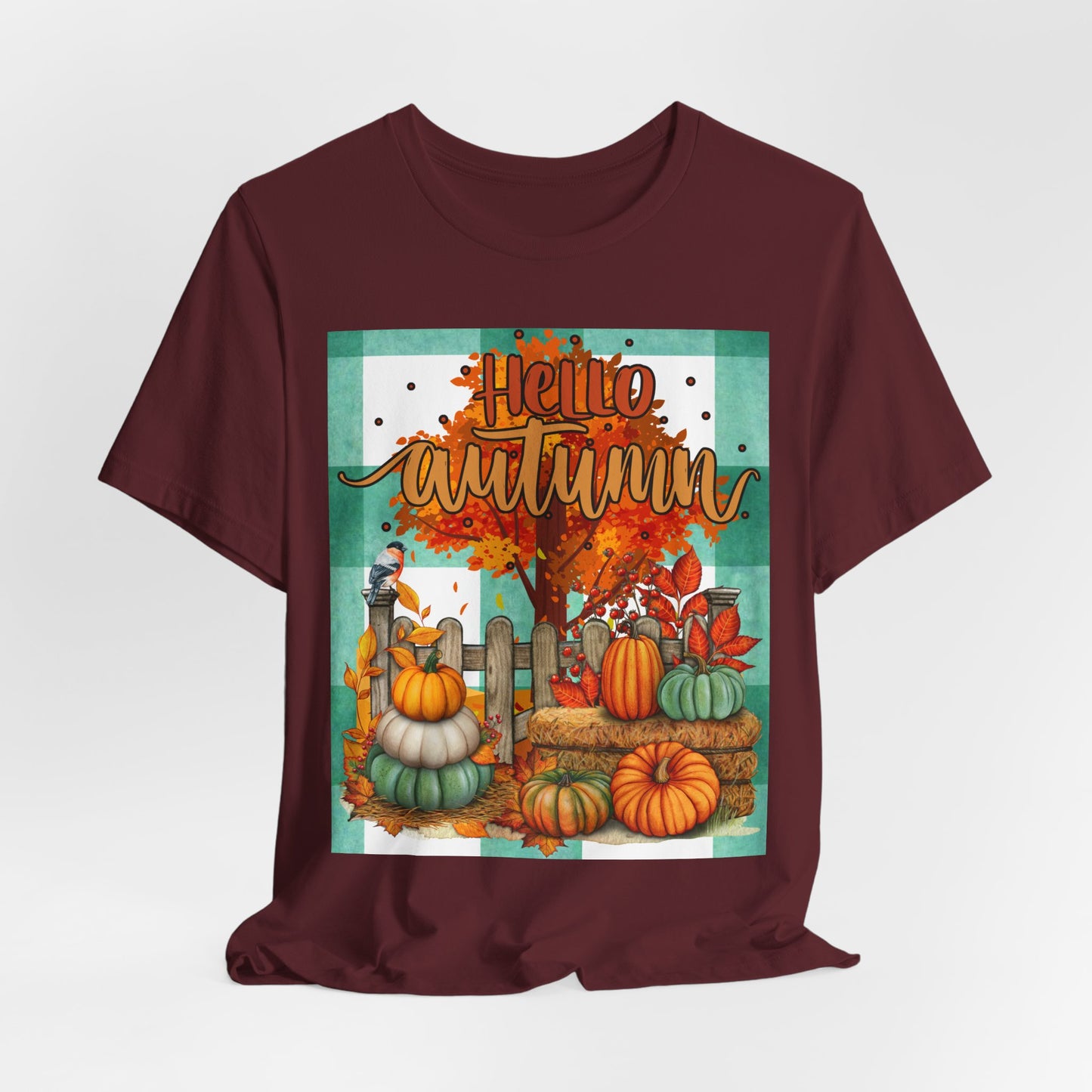 SunflowerPorchCo Hello Autumn pumpkin harvest tee | Fall pumpkin patch shirt