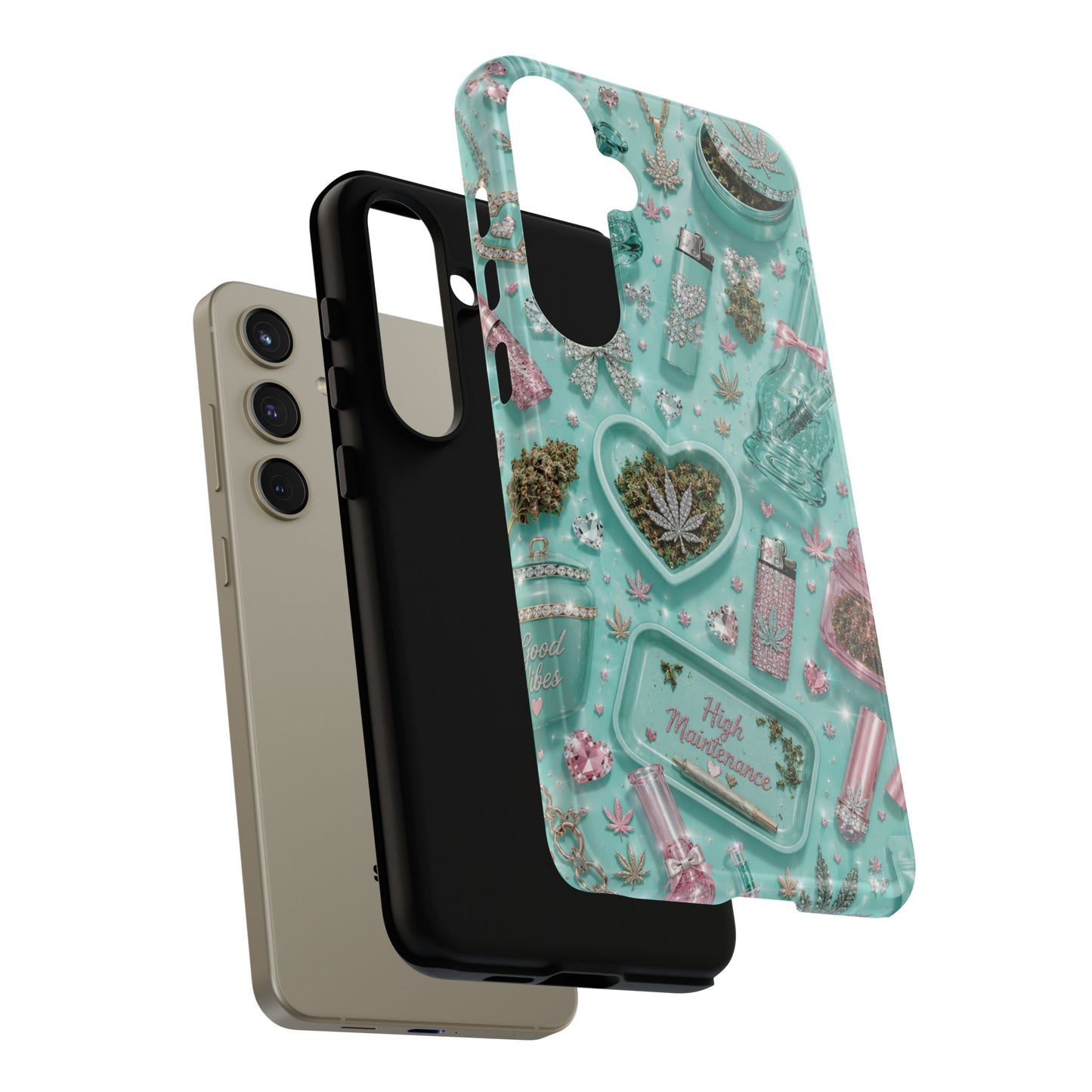 Sunflower Porch Co Mint Cannabis Pattern Phone Case | Tough Case