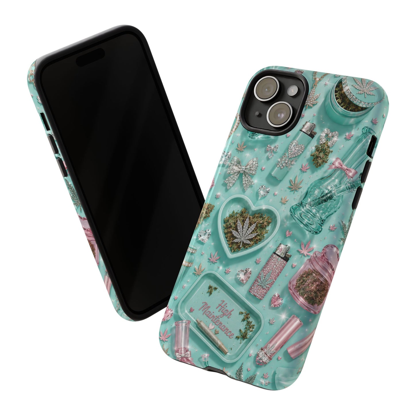 Sunflower Porch Co Mint Cannabis Pattern Phone Case | Tough Case