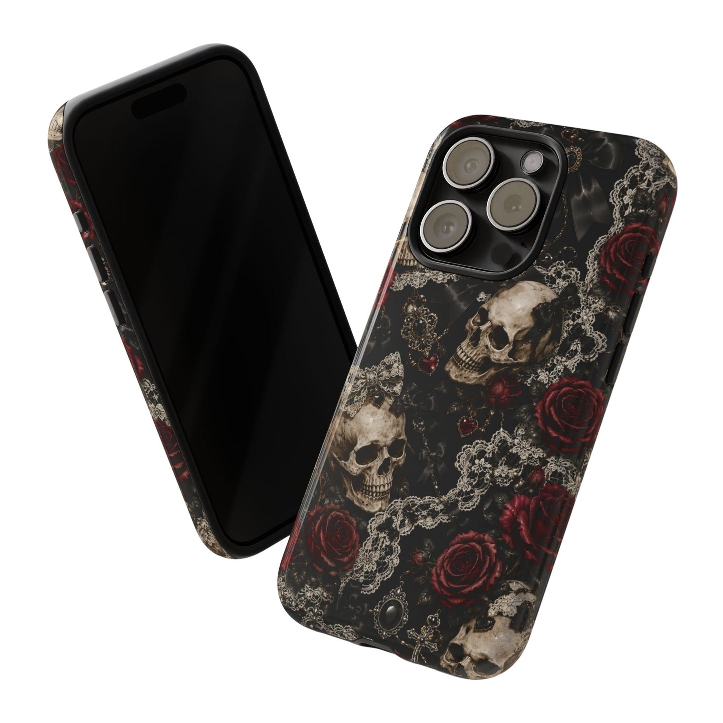 Skull and Red Roses phone case | Tough Cases