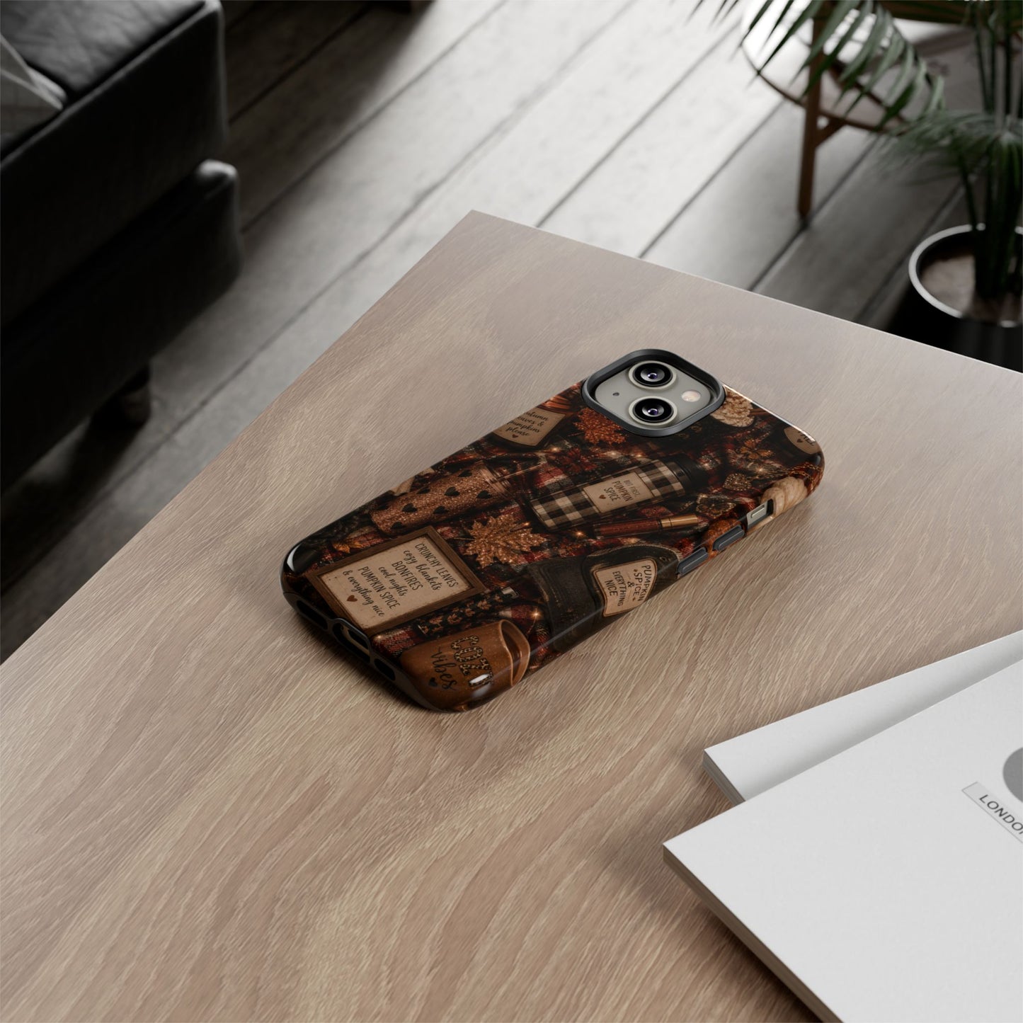 Sunflower Porch Co Cozy Pumpkin Spice Pattern Phone Case | Tough Cases