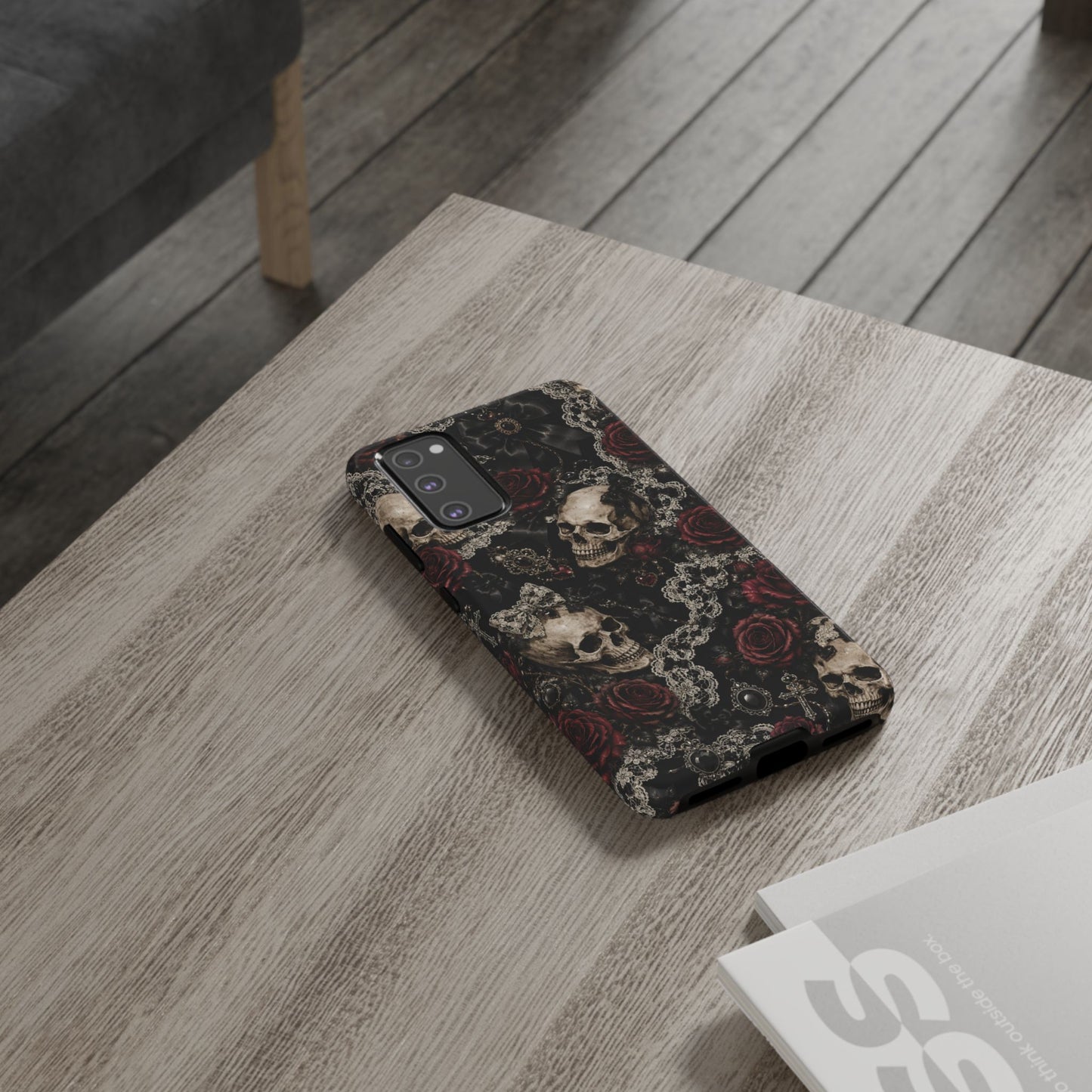 Skull and Red Roses phone case | Tough Cases