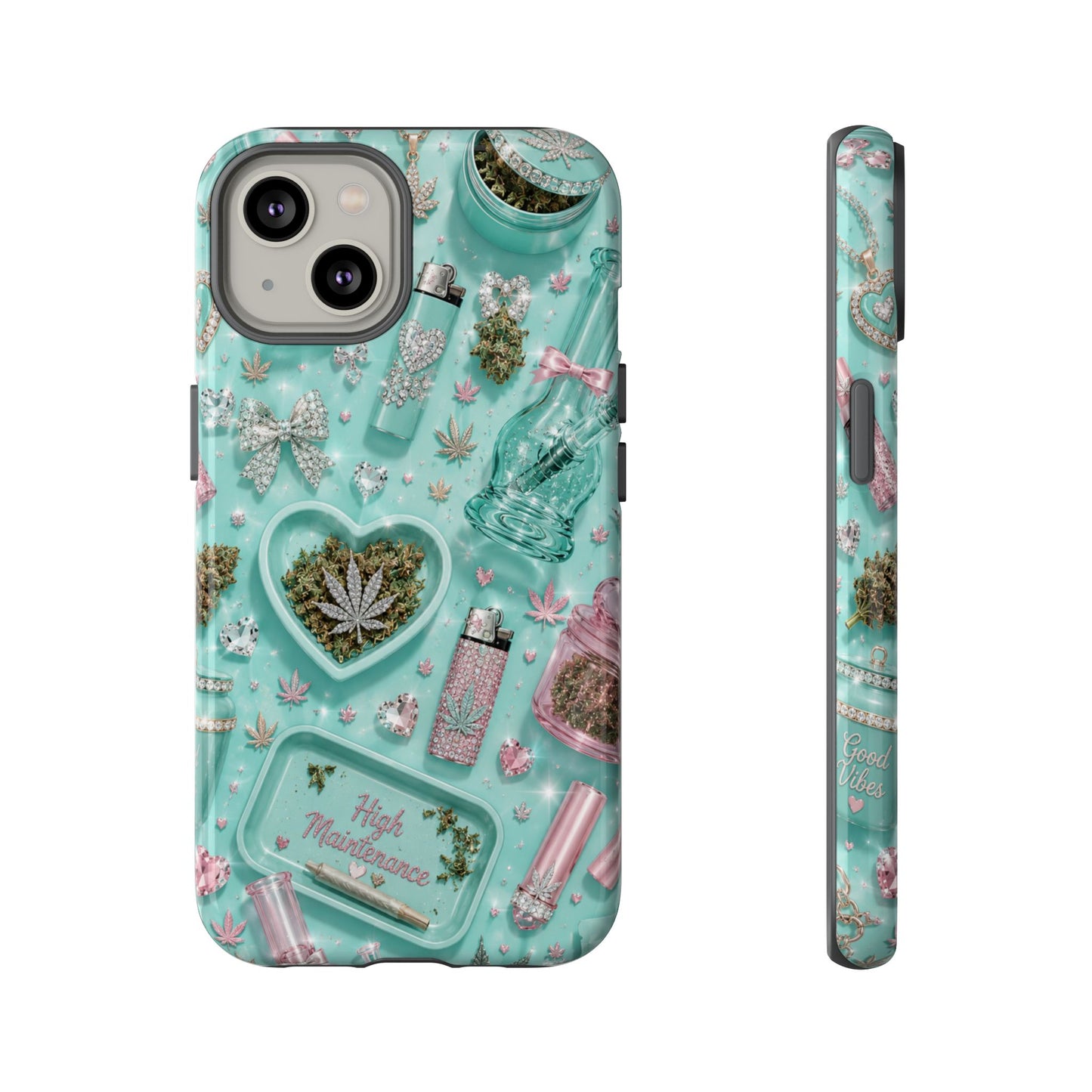 Sunflower Porch Co Mint Cannabis Pattern Phone Case | Tough Case