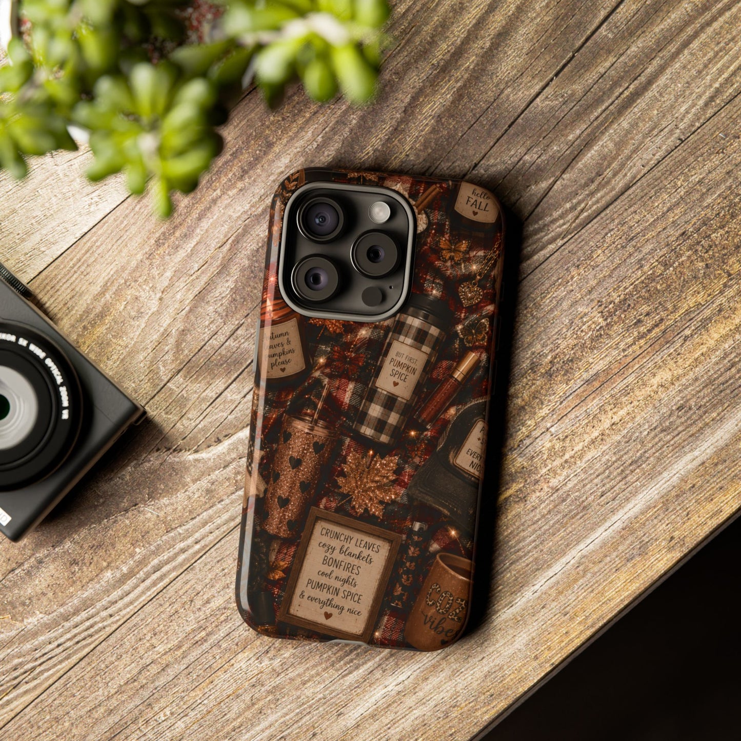 Sunflower Porch Co Cozy Pumpkin Spice Pattern Phone Case | Tough Cases