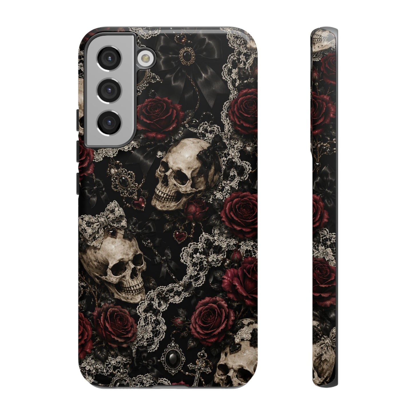 Skull and Red Roses phone case | Tough Cases