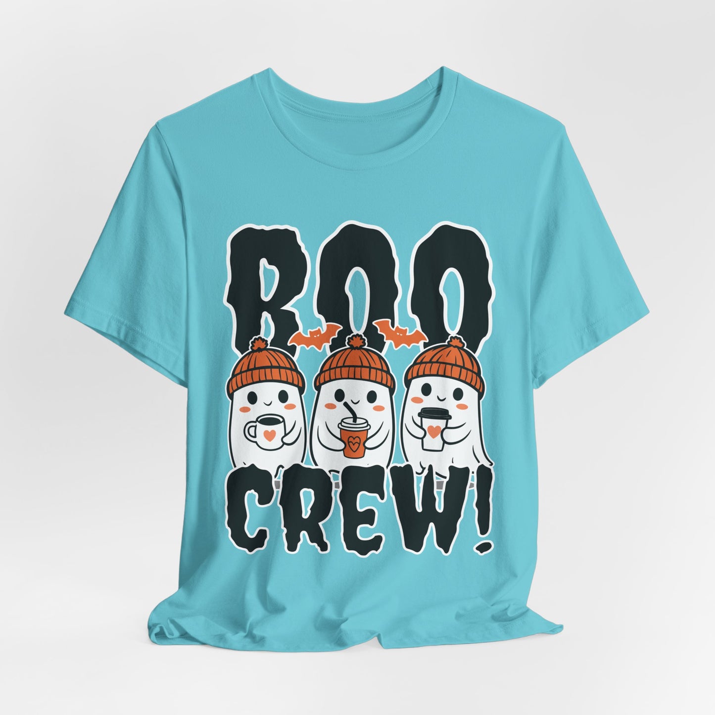 Boo Crew Ghosts Tee | Halloween ghosts wearing beanies, spooky lettering