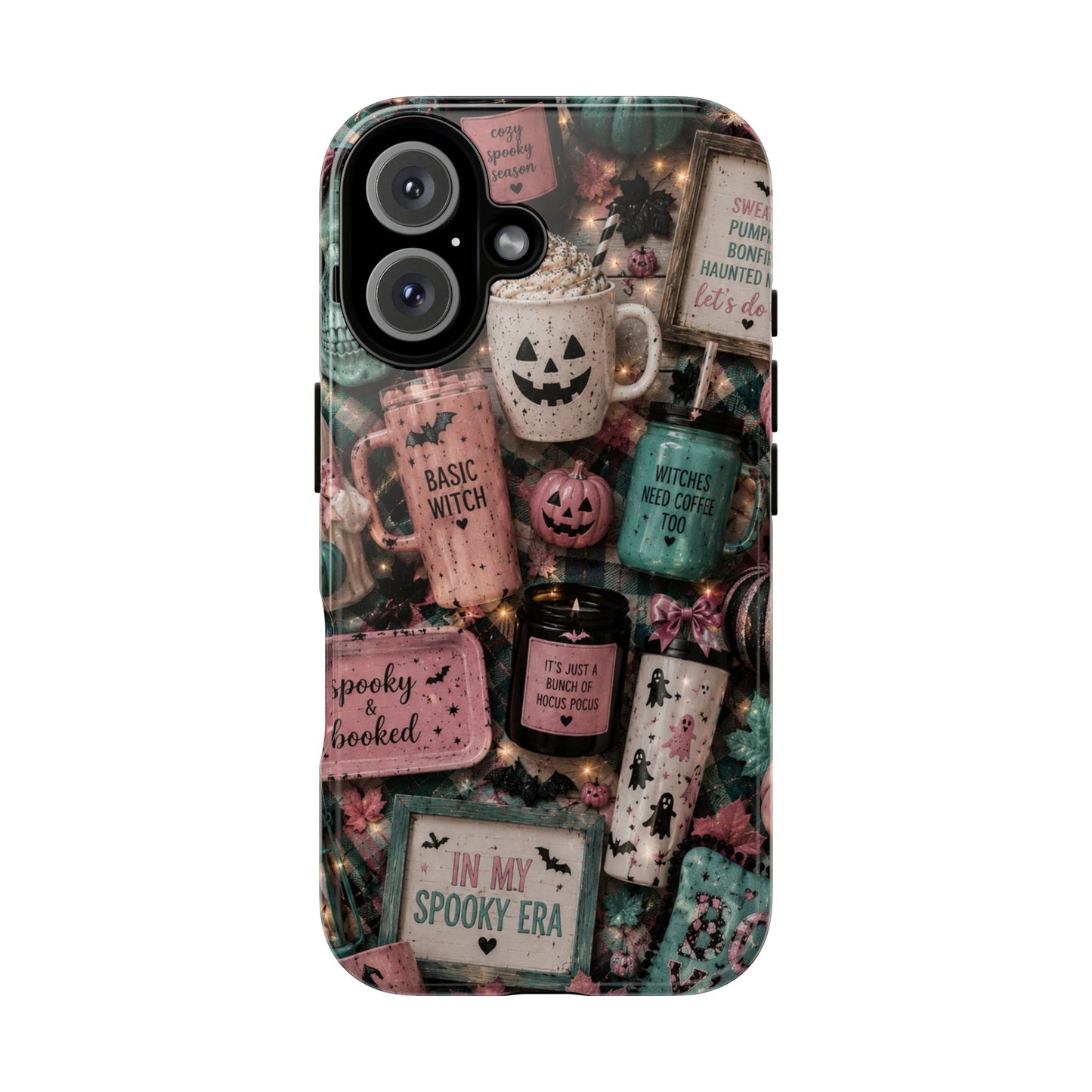 Sunflower Porch Co Spooky Mugs & Pumpkins Tough Cases | Halloween Collage Phone Case