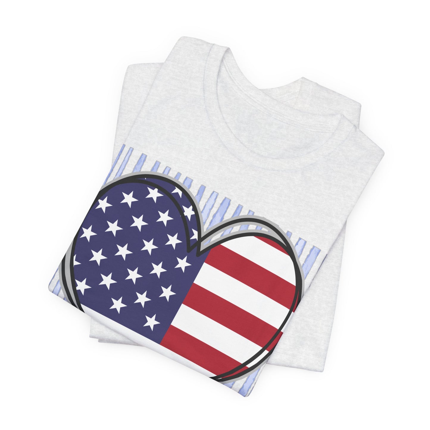 Sunflower Porch Co 4th of July Heart American Flag Tee | Patriotic Independence Day Shirt