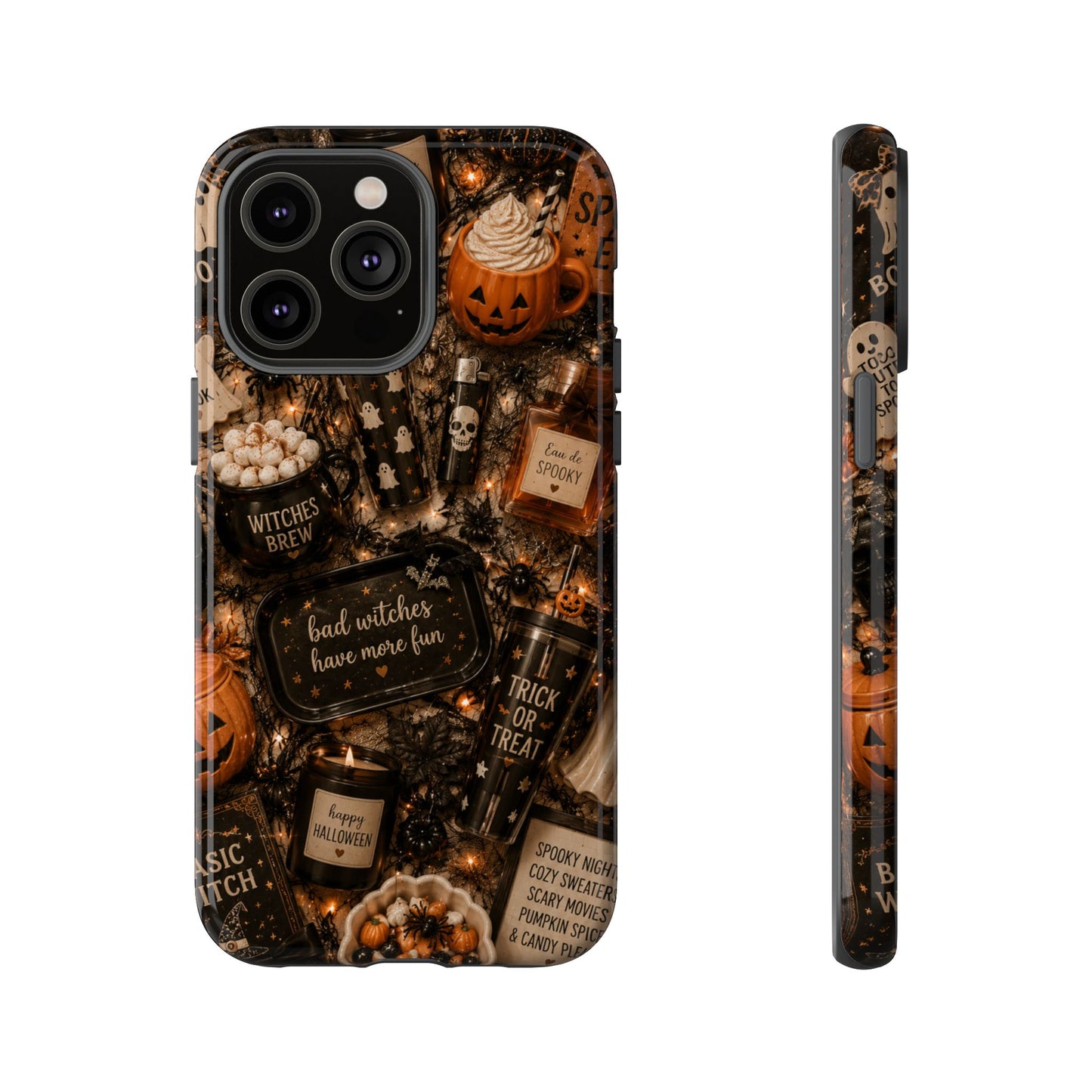 Sunflower Porch Co Halloween Collage phone case | spooky pumpkin witchy design