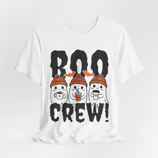 Boo Crew Ghosts Tee | Halloween ghosts wearing beanies, spooky lettering