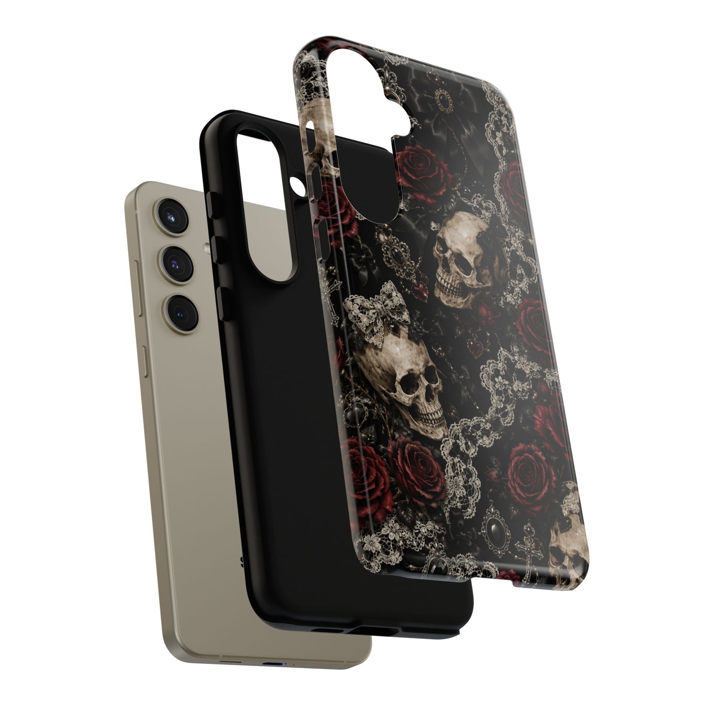 Skull and Red Roses phone case | Tough Cases