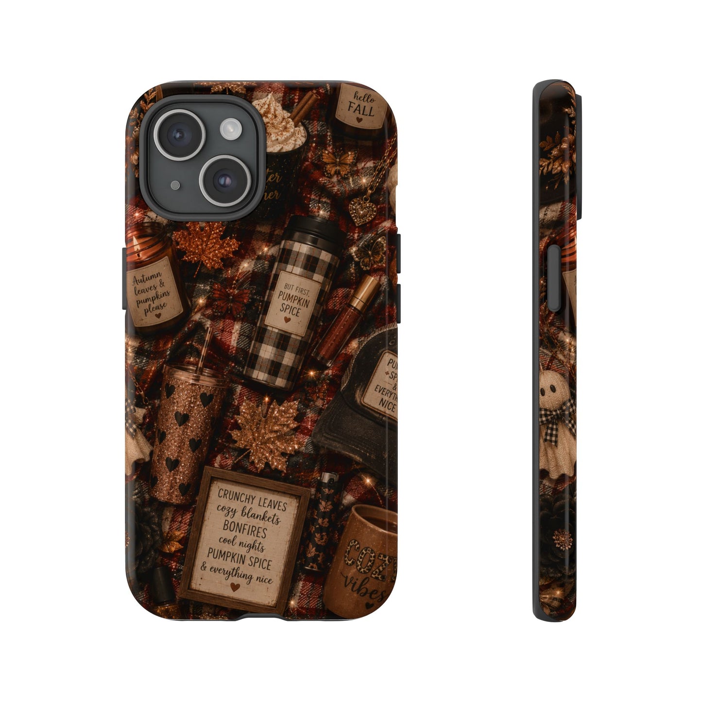 Sunflower Porch Co Cozy Pumpkin Spice Pattern Phone Case | Tough Cases