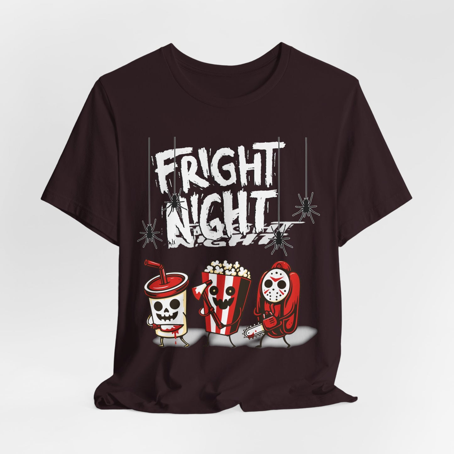 Sunflower Porch Co Fright Night Snack Trio Tee | Halloween Movie Popcorn Soda Candy T-Shirt