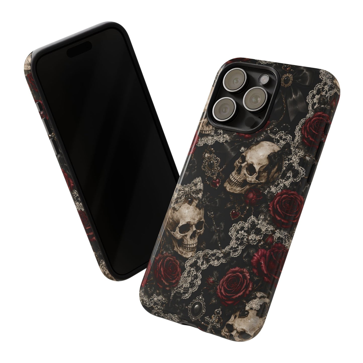 Skull and Red Roses phone case | Tough Cases