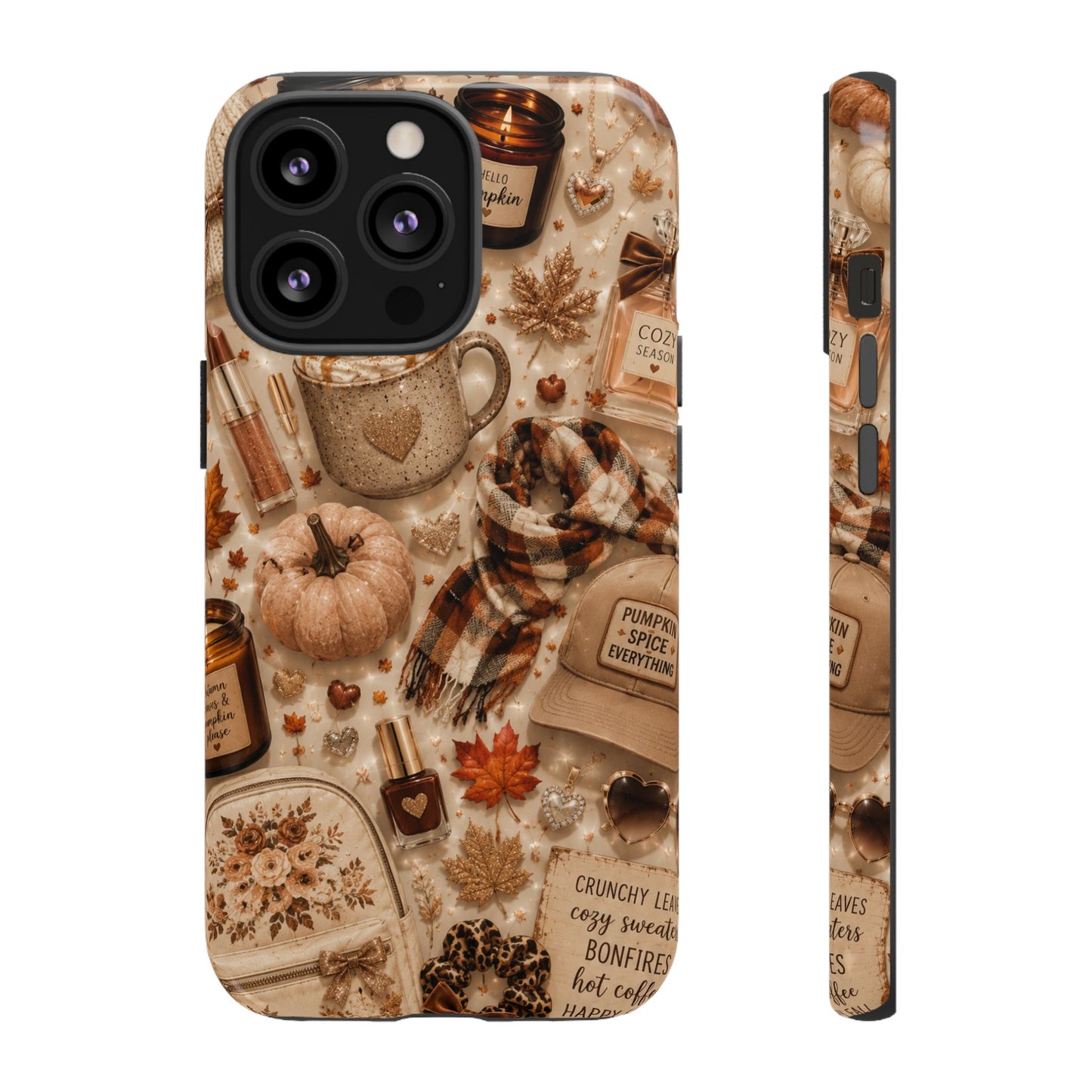 Sunflower Porch Co Cozy Autumn Mug and Pumpkin Pattern Phone Case | Fall Aesthetic