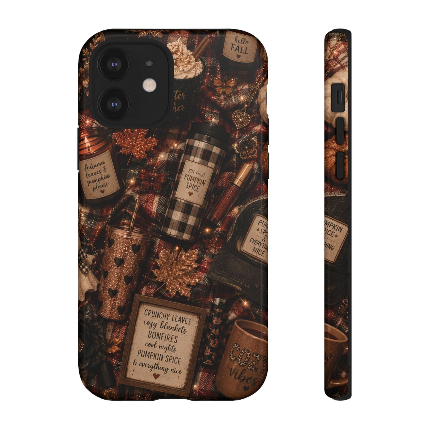 Sunflower Porch Co Cozy Pumpkin Spice Pattern Phone Case | Tough Cases