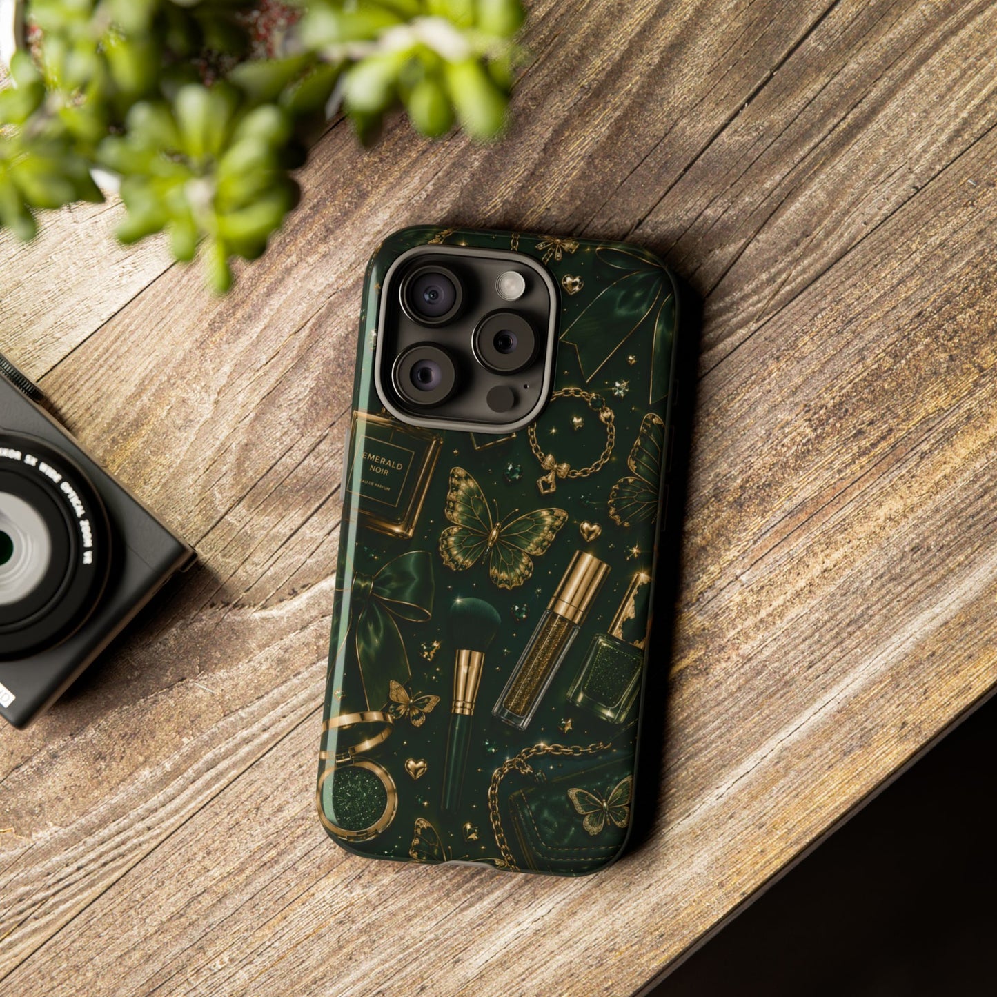 Sunflower Porch Co Vintage Gold Makeup Pattern Phone Case | Tough Case
