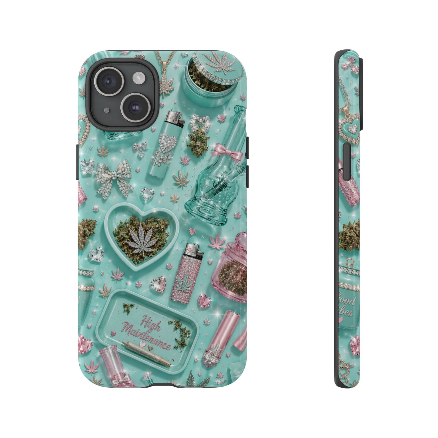 Sunflower Porch Co Mint Cannabis Pattern Phone Case | Tough Case