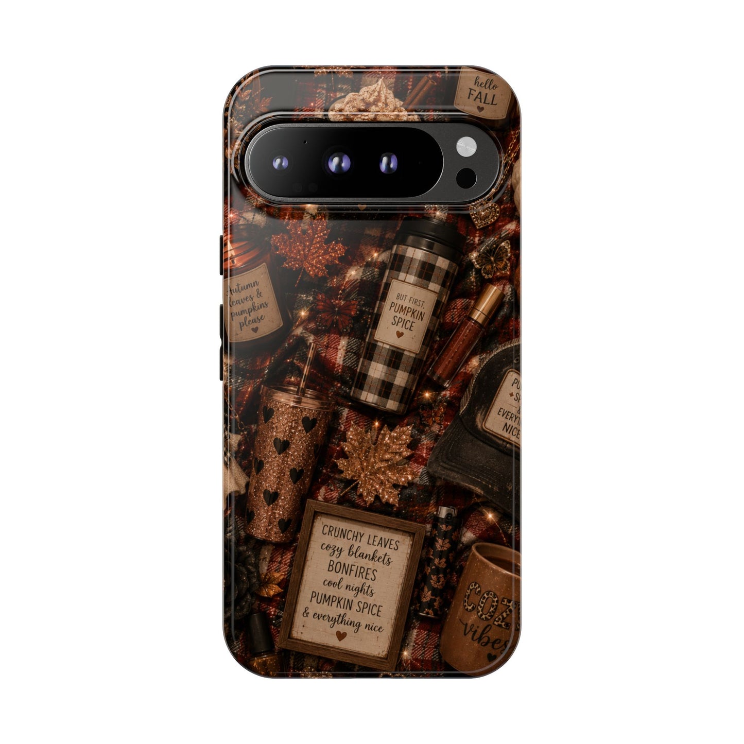 Sunflower Porch Co Cozy Pumpkin Spice Pattern Phone Case | Tough Cases