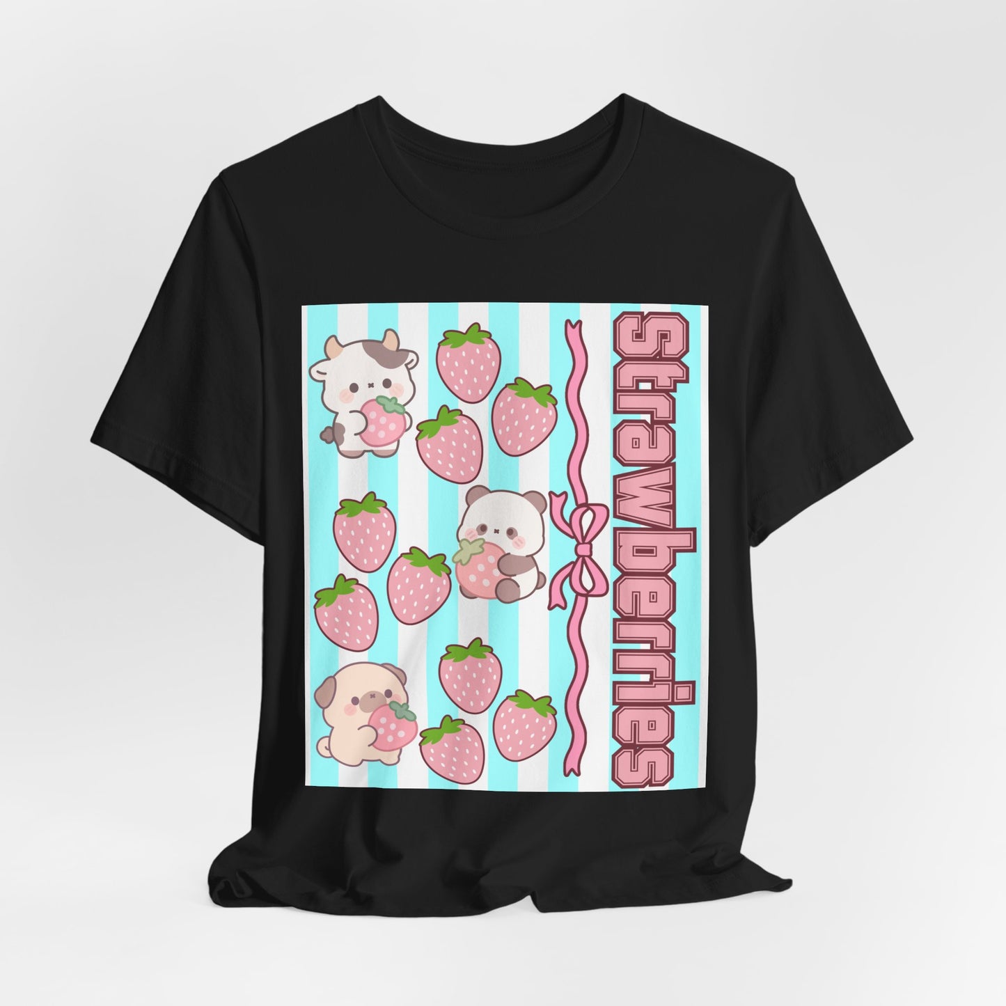 SunflowerPorchCo Kawaii Strawberry Puppies tee | Cute Strawberries and Puppies graphic tee