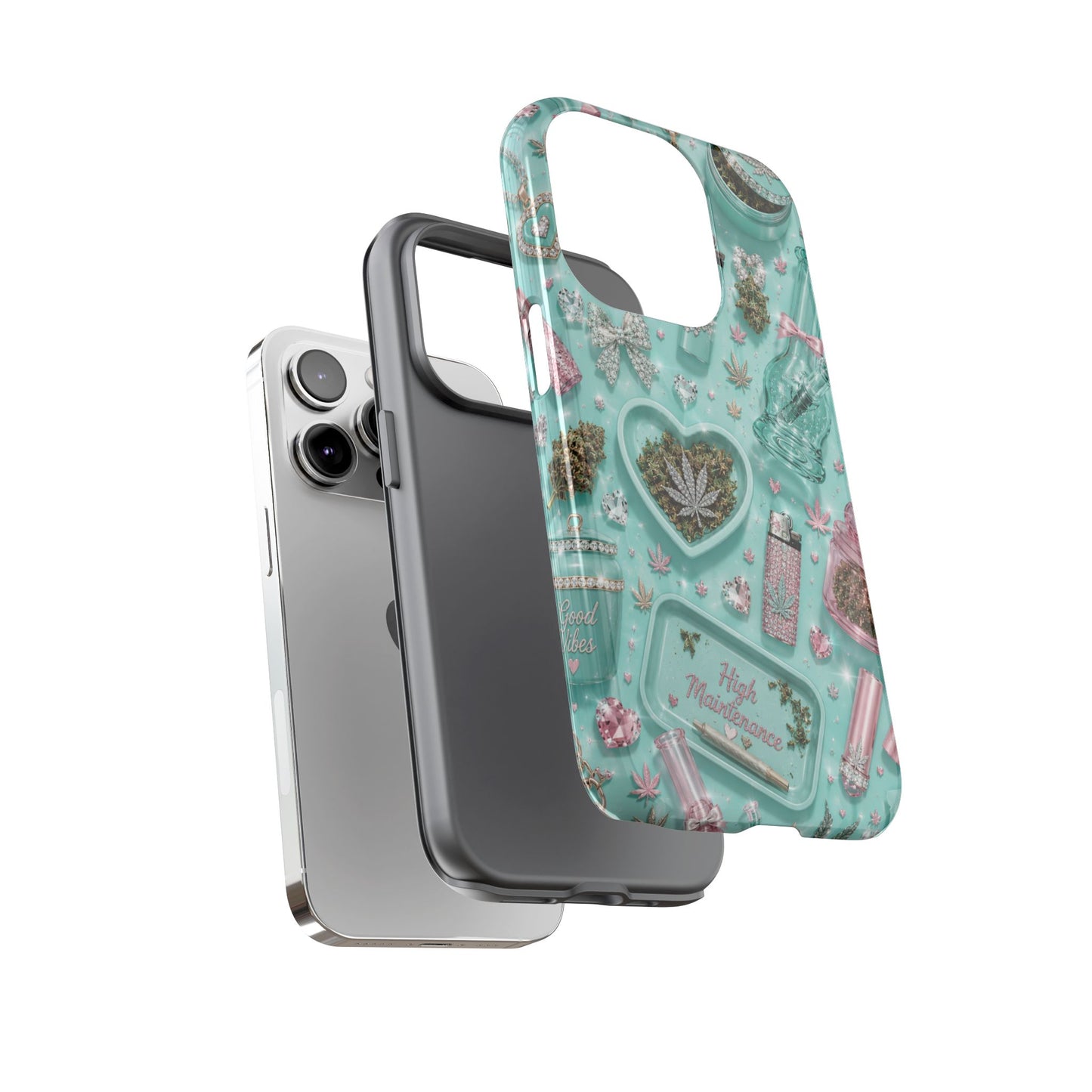 Sunflower Porch Co Mint Cannabis Pattern Phone Case | Tough Case