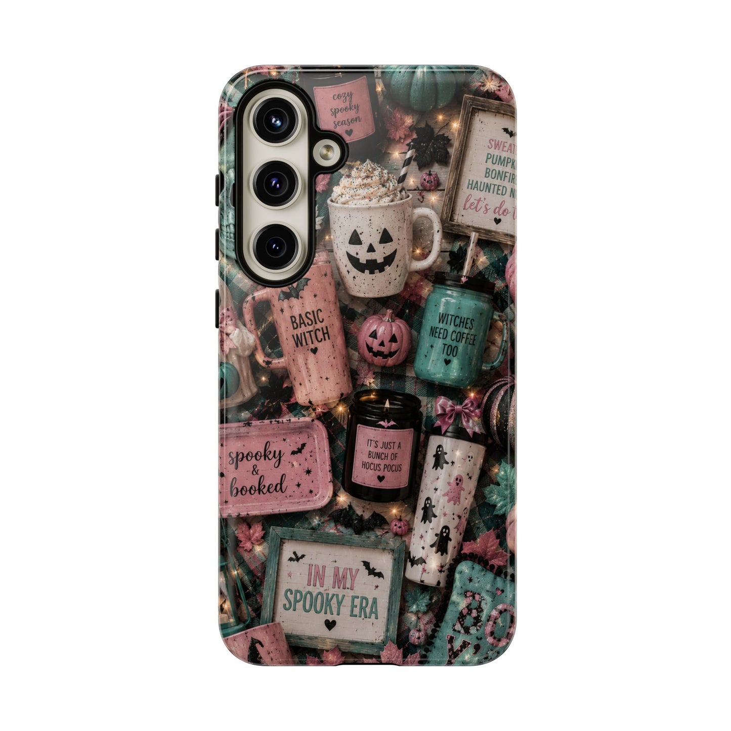 Sunflower Porch Co Spooky Mugs & Pumpkins Tough Cases | Halloween Collage Phone Case