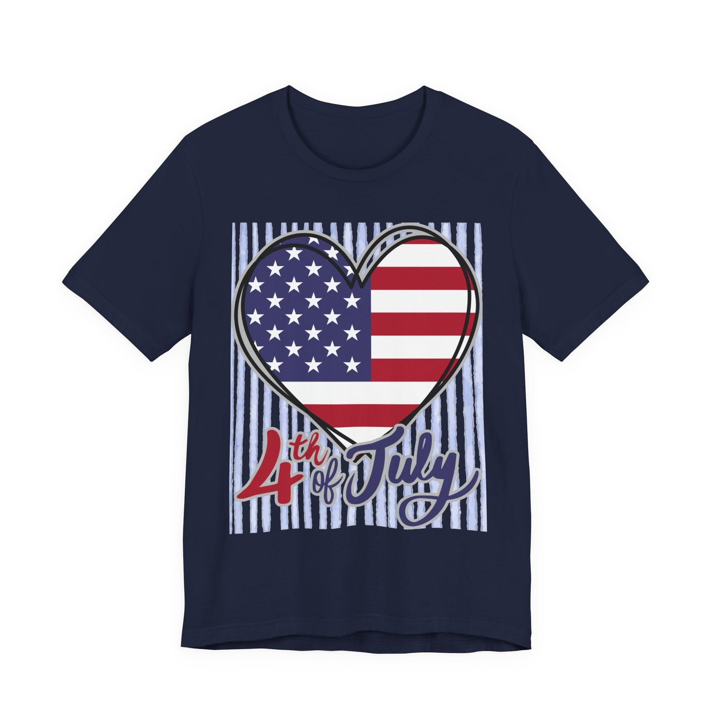 Sunflower Porch Co 4th of July Heart American Flag Tee | Patriotic Independence Day Shirt