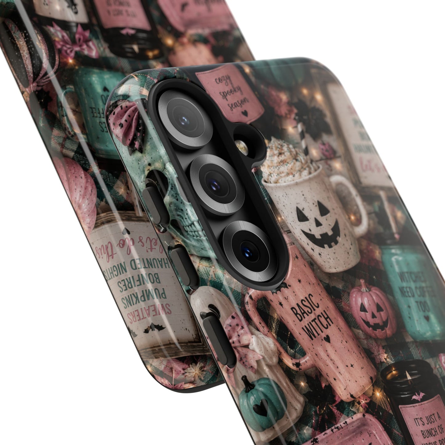 Sunflower Porch Co Spooky Mugs & Pumpkins Tough Cases | Halloween Collage Phone Case